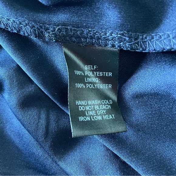 Lulu's Shift Dress Womens Medium Blue Floral Print Open Arm Slit 3/4 Sleeves - Picture 7 of 10